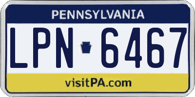 PA license plate LPN6467