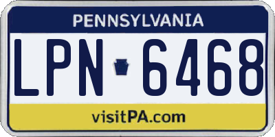PA license plate LPN6468