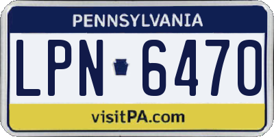 PA license plate LPN6470