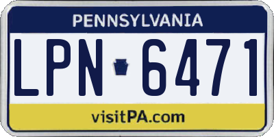 PA license plate LPN6471