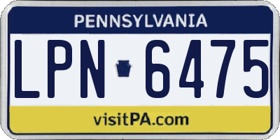 PA license plate LPN6475