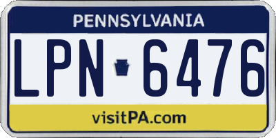 PA license plate LPN6476