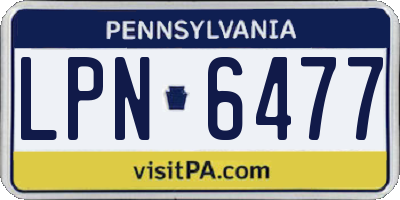 PA license plate LPN6477