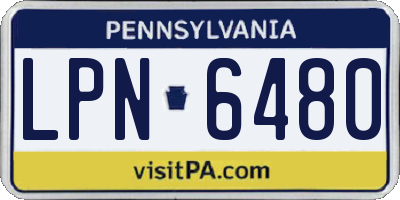 PA license plate LPN6480