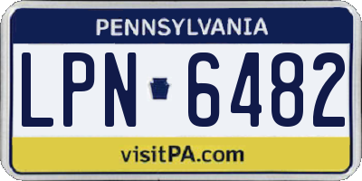 PA license plate LPN6482