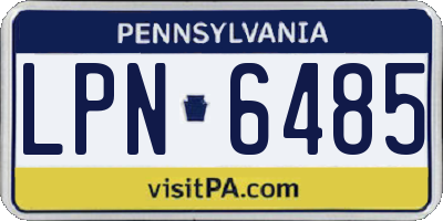 PA license plate LPN6485