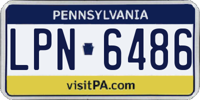 PA license plate LPN6486
