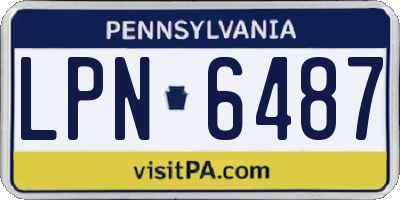 PA license plate LPN6487