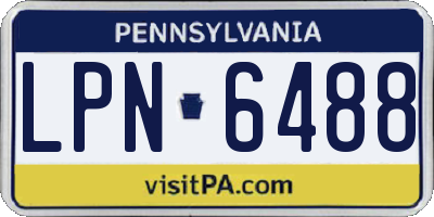 PA license plate LPN6488