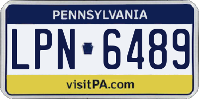 PA license plate LPN6489