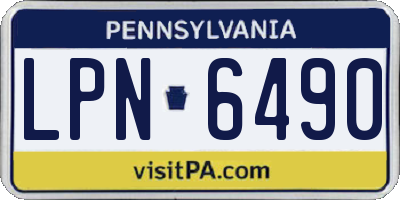 PA license plate LPN6490