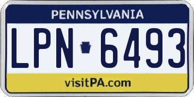 PA license plate LPN6493