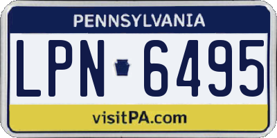 PA license plate LPN6495