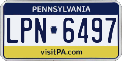 PA license plate LPN6497