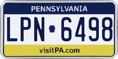 PA license plate LPN6498
