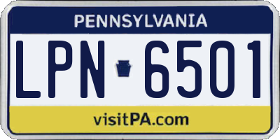 PA license plate LPN6501