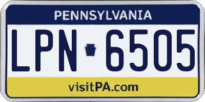 PA license plate LPN6505