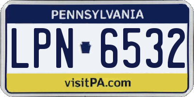 PA license plate LPN6532