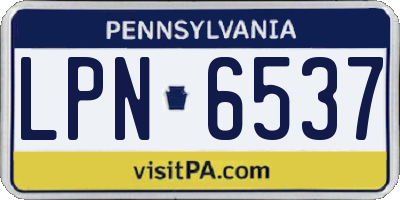 PA license plate LPN6537