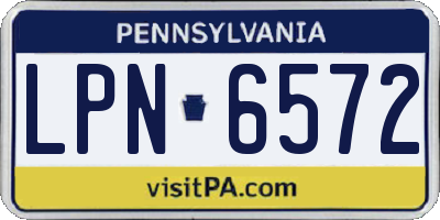 PA license plate LPN6572