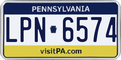 PA license plate LPN6574