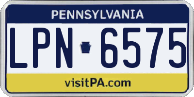 PA license plate LPN6575