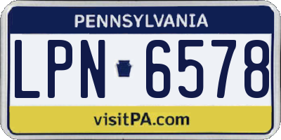 PA license plate LPN6578