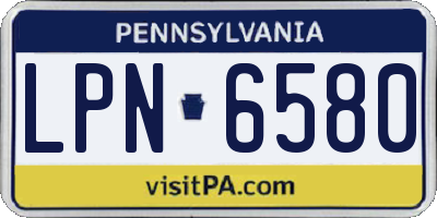 PA license plate LPN6580