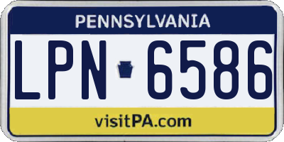 PA license plate LPN6586