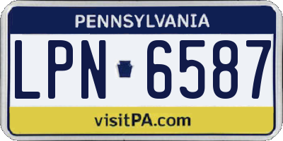PA license plate LPN6587