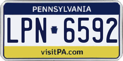 PA license plate LPN6592