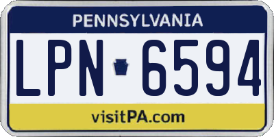 PA license plate LPN6594
