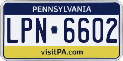 PA license plate LPN6602