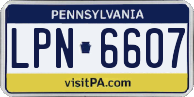 PA license plate LPN6607