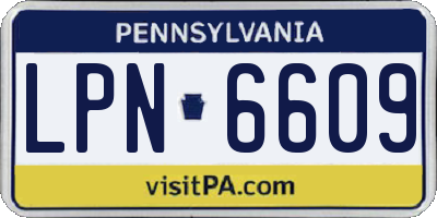 PA license plate LPN6609