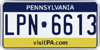 PA license plate LPN6613