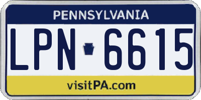 PA license plate LPN6615