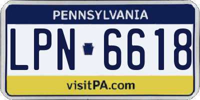 PA license plate LPN6618