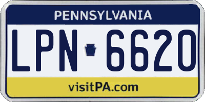 PA license plate LPN6620