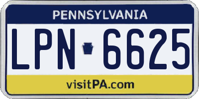 PA license plate LPN6625
