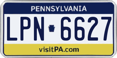 PA license plate LPN6627