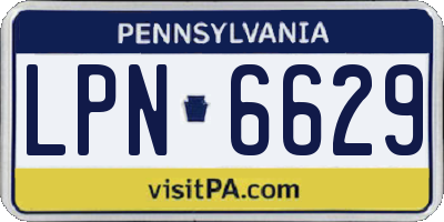 PA license plate LPN6629