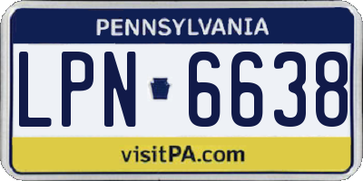 PA license plate LPN6638