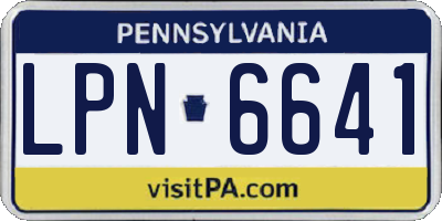 PA license plate LPN6641