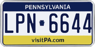 PA license plate LPN6644