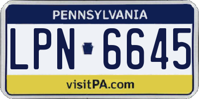 PA license plate LPN6645
