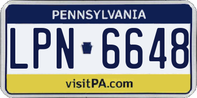 PA license plate LPN6648