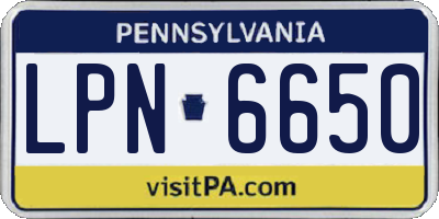 PA license plate LPN6650