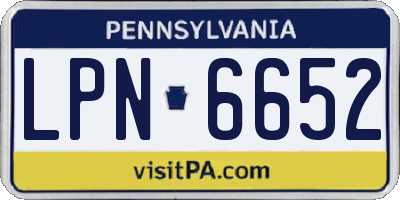 PA license plate LPN6652