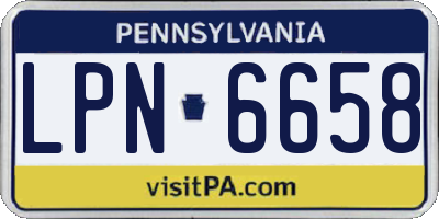 PA license plate LPN6658